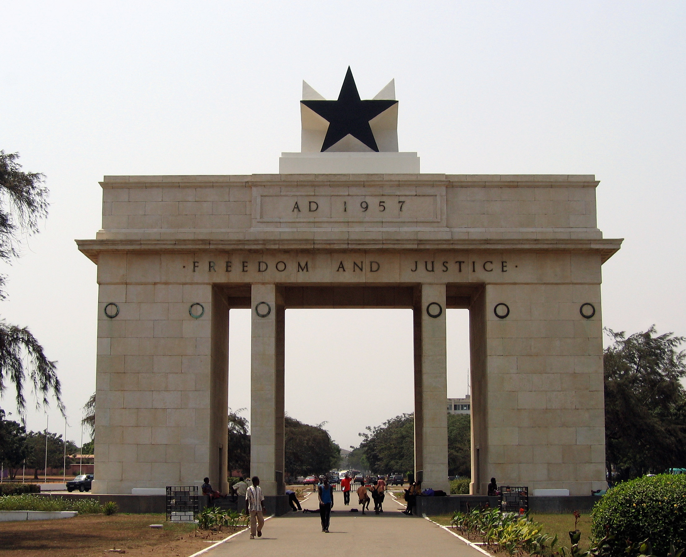 Independence Arch with its black star in Accra, Ghana